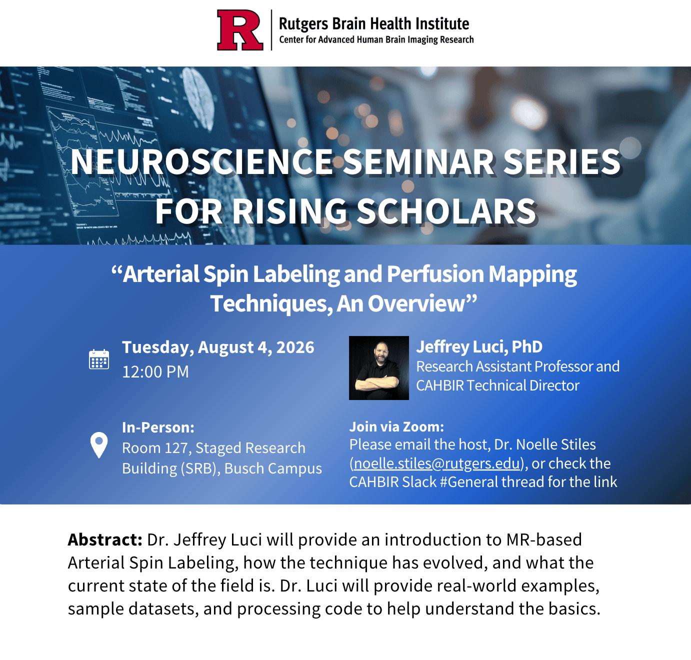 Neuroscience Seminar Series for Rising Scholars_Aug 4_Jeffrey Luci